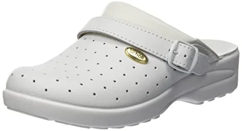 49% DESCUENTO Scholl Clog Racy, Krankenschwester schuhe, Unisex adulto, Blanco, 44 EU