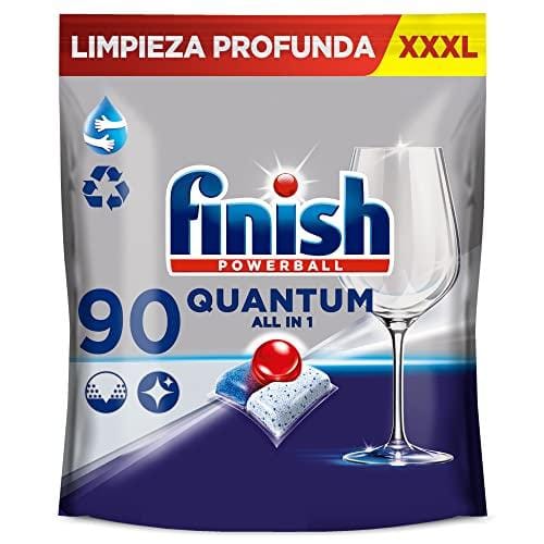 BUENA OFERTA 32% DESCUENTO Finish Powerball Quantum All in 1 Pastillas para el lavavajillas todo en 1, limpieza profunda y brillo superior, 90 pastillas