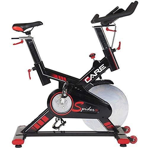 CARE FITNESS Bicicleta electrónica Spider Bicicleta estática de Spinning Peso de inercia de 24 kg Posición parecida a una Bicicleta Real