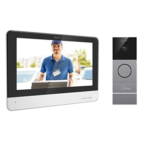 OFERTÓN SUPREMO 72% DESCUENTO Byron Intercomunicador WiFi con videoportero DIC 23312 con pantalla táctil de 7 pulgadas, etiquetas RFID y función de grabación