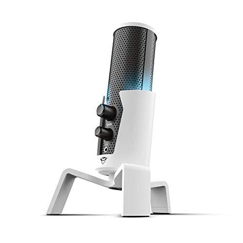 OFERTÓN SUPREMO 75% DESCUENTO Trust Gaming GXT 258 Fyru Micrófono Gaming USB 4 en 1, Micro con Luces LED, 4 Patrones de Grabación, Micrófono PC para Podcasts, Vlogs, Streaming, Youtube, Twitch, PS4, Playstation 5 Blanco