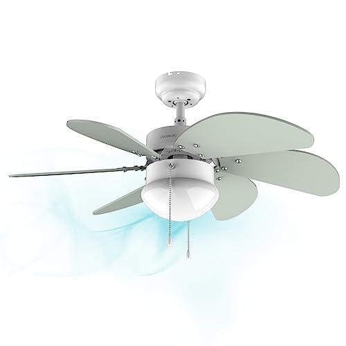 DESCUENTAZO 54% DESCUENTO Cecotec Ventilador de techo EnergySilence 3600 Vision Mint. 50 W, Diámetro 92 cm, Lámpara, 3 Velocidades, 6 Aspas reversibles, Función Verano/Invierno, Interruptor de Cadena, Blanco/Menta