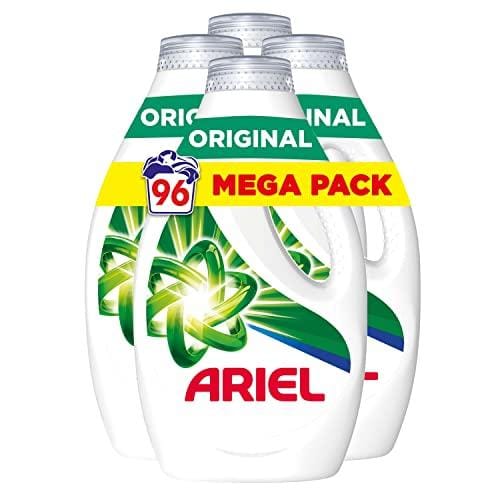 BUENA OFERTA 32% DESCUENTO Ariel Detergente Lavadora Liquido 96 Lavados (4×24), Original, Jabon Limpieza Mejorada en Ciclos Mas Frios con la Exclusiva Tecnologia de limpieza en Frio