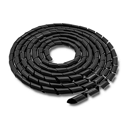Qoltec Organizador de Cables (12 mm, 10 m), Color Negro