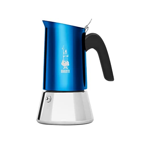 BUENA OFERTA 22% DESCUENTO Bialetti Cafetera New Venus Blue 6 cup, mango anti quemaduras, no apta para inducción, 6 tazas (235 ml), acero inoxidable, Blue