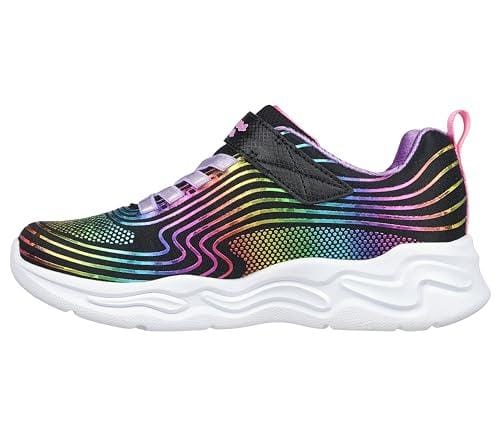 40% DESCUENTO Skechers Wavy Beams, Zapatos deportivos Niñas, Black Textile/Multi Trim, 29 EU
