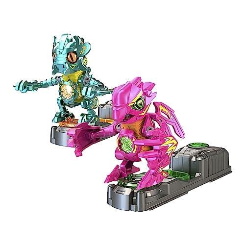 DESCUENTAZO 64% DESCUENTO Bizak Biosaurus Kombat, Pack de Pelea Doble Fucsia y Verde, descubre y construye las criaturas electrónicas de 9cm con las 20piezas incluidas,con luces y sonidos, únelos a la base y listo para luchar