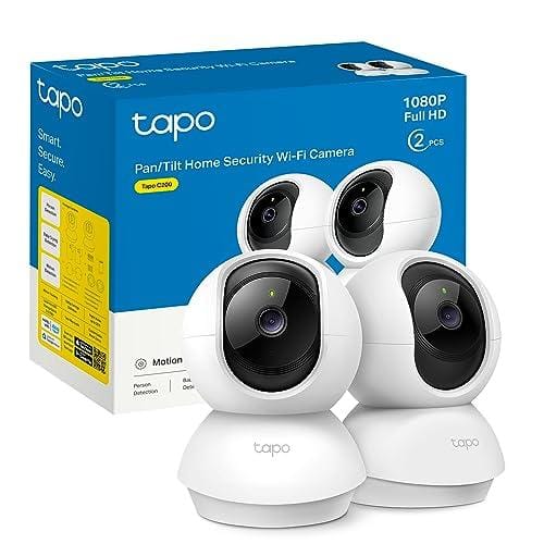 BUENA OFERTA 38% DESCUENTO Tapo C200P2 Cámara IP WiFi 360° Cámara de Vigilancia FHD 1080p,Visión Nocturna, Notificaciones en Tiempo Real, Admite Tarjeta SD,Detección de Movimiento,Control Remoto,Compatible con Alexa