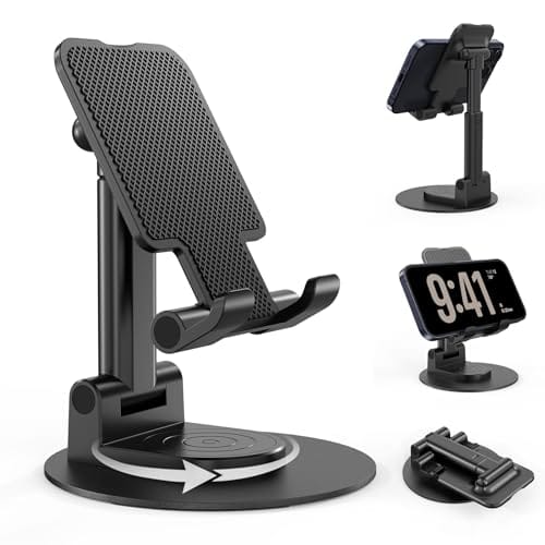 BUENA OFERTA 29% DESCUENTO BHHB Soporte Móvil, suporte telemovel Mesa Ajustable Soporte Móvil Mesa para Teléfono para iPhone 14/13 /12 /X / 8 Plus, iPad Mini, Huawei, Galaxy S6/S7/S8 Negro