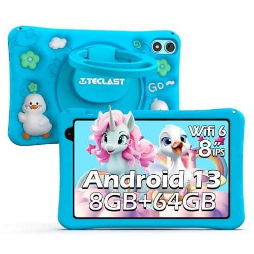 TECLAST P85T 2024 Newest Tablet 8 Pulgadas 8GB RAM+64GB ROM 1TB TF, tablet para niños Tablet Niños, tablet Andorid 13, WiFi6,Widevine L1,BT 5.2, Google GMS, Kids Space, Play Store, con funda siliconaa