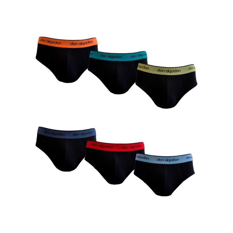 DON ALGODON – Pack 6 Slips Hombre Calidad y Suavidad excepcionales | 1 Unidad por Color: Azul claro / Azul oscuro / Naranja / Rojo / Verde claro / Verde oscuro | Miravia