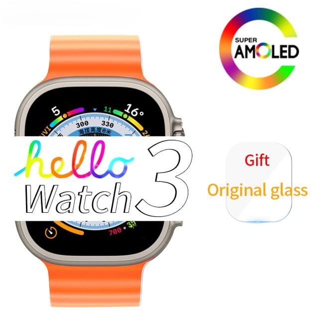 Hello Watch 3 Plus-reloj inteligente para hombre y mujer, pulsera deportiva Ultra AMOLED de 49mm, NFC, brújula, Bluetooth, llamadas | Miravia