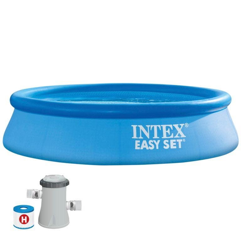 INTEX – Piscina hinchable redonda Easy Set de hasta 4 metros de diámetro, color azul, con depuradora incluida, resistente y duradera, +6 años, diseño sencillo, fácil montaje en 10 min, piscinas hinchables, piscinas familiares | Miravia