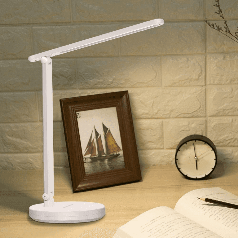 Lámpara inteligente LED de escritorio con control táctil, Lámpara de escritorio con pantalla LCD con hora, fecha y temperatura, 3 modos de iluminación con brillo ajustable, protección para los ojos luz de lectura con a lecturas en cabecera | Miravia
