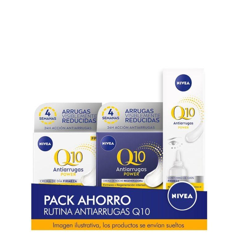 NIVEA Q10 ANTIARRUGAS POWER Pack ahorro cuidado facial – Contiene crema de día, crema de noche y contorno de ojos | Miravia