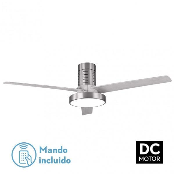 Ventilador Dc Pax 40w 3200lm Niquel 3 Aspas Gris 32x139d 3000-4000-6000k C/remoto, Memoria Y Temporizador | Miravia