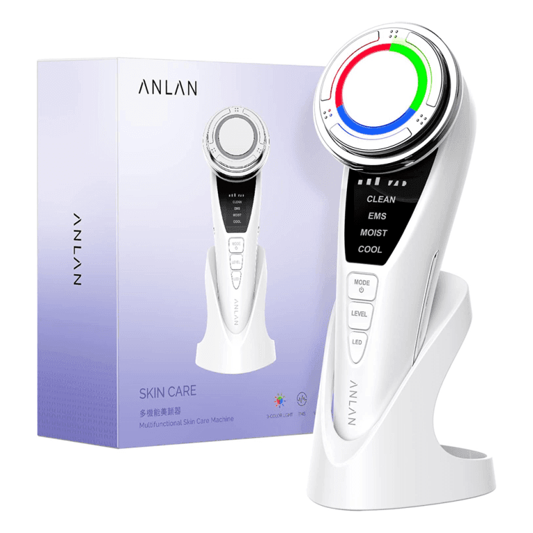 ANLAN Masajeador Facial EMS Pro con Compresión Fría Herramienta de Cuidado de la Piel para Eliminar Arrugas y Líneas Finas Térapia de Luz en 3 Colores | Miravia