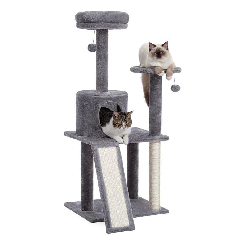 Árbol para gatos H117CM con poste rascador cubierto de sisal perchas para casa de condominio para gatos, plataforma rascador gato | Miravia