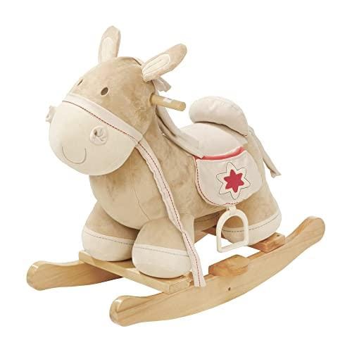 DESCUENTAZO 60% DESCUENTO roba Burro Balancín de Madera y Peluche Suave + Estribos y Asas Ayuda a Mejorar el Equilibrio Para Niñas y Niños de 18 meses a 6 años Marrón