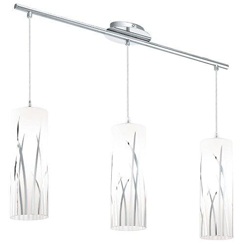 OFERTÓN SUPREMO 80% DESCUENTO EGLO RIVATO iluminación de techo Cromo, Blanco E27 Lámpara (Cromo, Blanco, Salón, Cepillado, Vidrio, Acero, IP20, I)