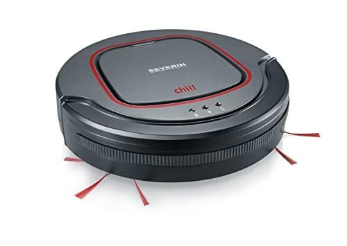 OFERTÓN SUPREMO 68% DESCUENTO SEVERIN Robot aspiradora Chill®, aspirador potente para suelos duros y alfombras de pelo corto, robot de limpieza extraplano con detección de escaleras, gris platino, RB 7025