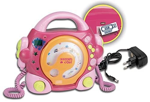 Bontempi Reproductor de CD, Adaptador y USB, Color Rosa (Spanish Business Option Tradding 43 9972)