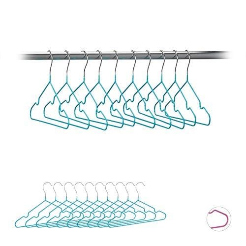 DESCUENTAZO 56% DESCUENTO Relaxdays Pack de 20 Perchas Bebé Antideslizantes, Metal, Turquesa, 30 cm