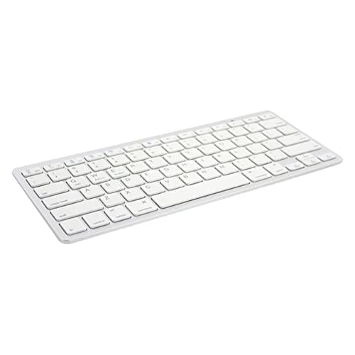 Ewent EW3161 Teclado Bluetooth Español (QWERTY), Teclado Inalámbrico Portátil para iPhone de iOS, iPad, Samsung, Huawei, Android, Windows, Color Blanco