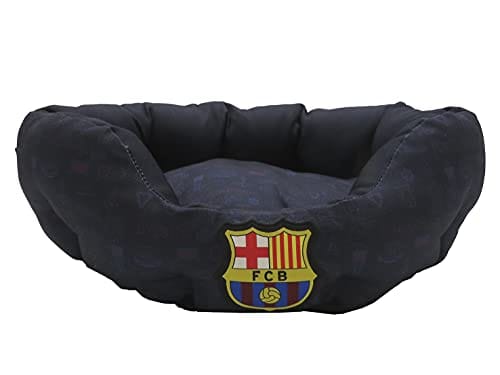 OFERTÓN SUPREMO 69% DESCUENTO FC BARCELONA Cama para Mascotas, Perros, Gatos, Conejos, Talla M, 3 Tamaños Disponibles, Forma de Estadio, Cojin Independiente, Producto Oficial (CyP Brands)
