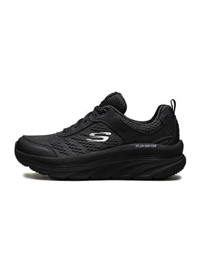 44% DESCUENTO Skechers D’lux Walker Infinite Motion, Zapatillas Mujer, Black Leather Mesh Trim, 41 EU