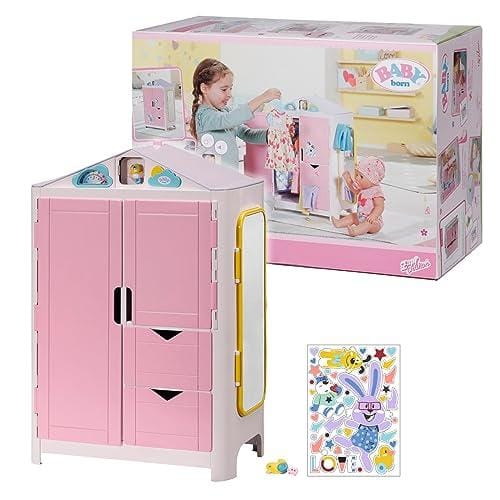 DESCUENTAZO 53% DESCUENTO BABY born Armario con Patito para Muñecas de 43cm Para Manos Pequeñas, El Juego Creativo Promueve la Empatía y Las Habilidades Sociales. Edad: 3+. Con Pronóstico del Tiempo, Espejo Plegable y Más