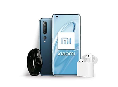 OFERTÓN SUPREMO 73% DESCUENTO Xiaomi Mi 10 Pack Lanzamiento (Pantalla FHD+ 6.67”, 8GB+128GB, Camara de 108MP, Snapdragon 865 5G, 4780mah con Carga 30W, Android 10) Gris + Mi Band 3 + Mi True Wireless Earphone 2