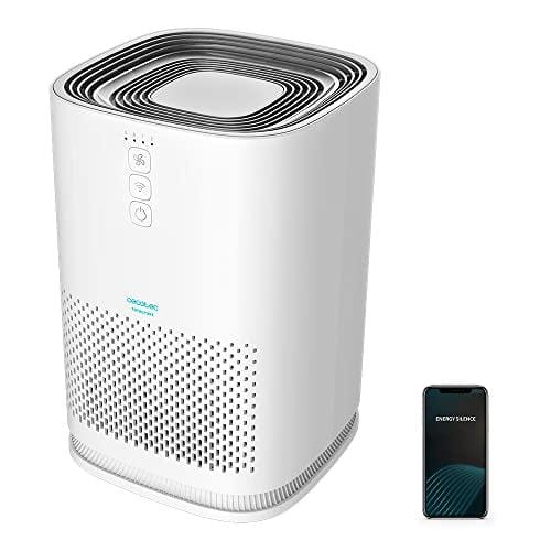 Cecotec Purificador de Aire TotalPure 1500 Connected. 26W, 100 CADR, HEPA, 3 Etapas de filtrado, Control por Wi fi, 2 Modos de Funcionamiento, Sensor PM 2,5, Cobertura 40 m3 Blanco