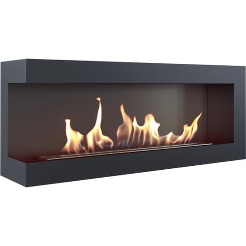 OFERTÓN SUPREMO 72% DESCUENTO KRATKI TÜV biochimenea de Esquina 1200×280 mm Chimenea de Pared biochimenea de etanol Chimenea Decorativa Negro