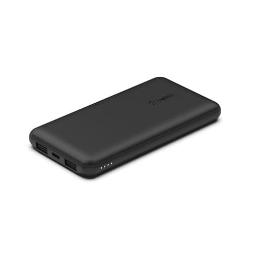 DESCUENTAZO 50% DESCUENTO Belkin batería externa portátil de 10000mAh, cargador externo USB C con 1 puerto USB C y 2 puertos USB A, power bank de 15 W, batería portátil para iPhone, Galaxy, Pixel, AirPods, iPad y otros negra