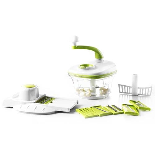 Herzberg HG8031 6 cuchillas intercambiables Gran funcionalidad Diseño ergonómico Plástico ABS sin BPA Limpieza fácil