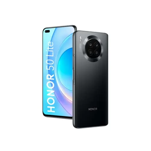 BUENA OFERTA 34% DESCUENTO HONOR 50 Lite Smartphone Libre de 6 GB + 128 GB con Pantalla FullView de 6,67″ Pulgadas, Teléfono Móvil Android, Cámara Cuádruple de 64 MP, SuperCharge de 66 W, Dual SIM y NFC, GMS, (ES Versión)