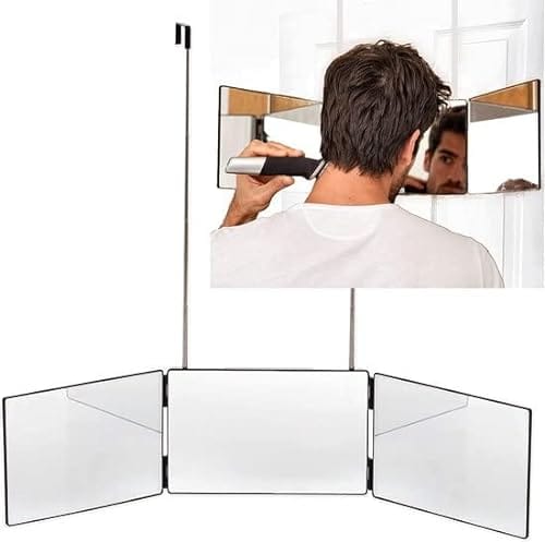 generc Otoño 3 Way Mirror Trifold Mirror 360 Degree Adjustable Shaving Mirror with Holders for Makeup Styling