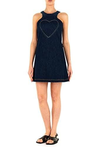 Love Moschino Vestido Corto sin Mangas, Azul, 40 para Mujer