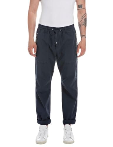 Replay Pantalón de hombre elástico, azul (Blue 085), W28