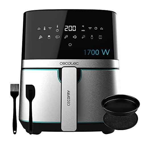 DESCUENTAZO 47% DESCUENTO Cecotec Freidora de Aire sin Aceite de 5,5 L Air Fryer Cecofry Full Inox 5500 Pro con Accesorios. 1700 W, Dietética y Digital, Táctil, Acabados en Acero Inox, 8 Modos, Pack de Accesorios