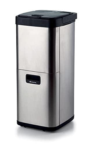 OFERTÓN SUPREMO 77% DESCUENTO Ariete Ecowe 2001 Cubo de basura inteligente para eliminación de residuos orgánicos, 2 ciclos de secado, ruedas, filtro de carbono activo, 60 W/h, plata