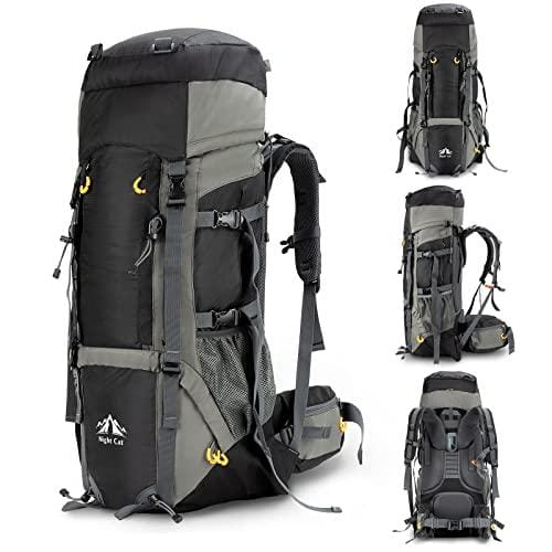 OFERTÓN SUPREMO 86% DESCUENTO Night Cat 70L 90L Mochila de Senderismo para Hombres Mujeres Macutos de Trekking Mochileros Escalada Ciclismo Viajar