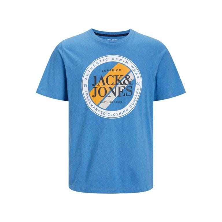 Jack & Jones Hombre camiseta de Algodón Mod JJLOOF TEE SS CNECK Logo estampado moda casual informal Ref 48624 | Miravia
