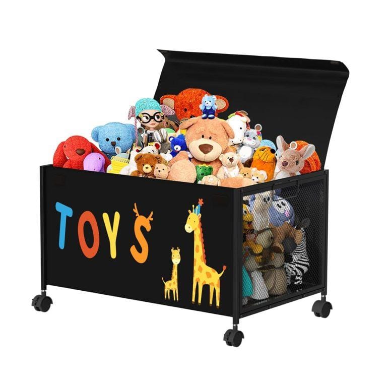 T-LoVendo – Caja de juguetes para niños, baúl de almacenamiento, con ruedas de 360°, cajón de juguetes con tapa para niños, niñas, peluches, ropa, dormitorio, sala de estar, de juegos, 70L | Miravia