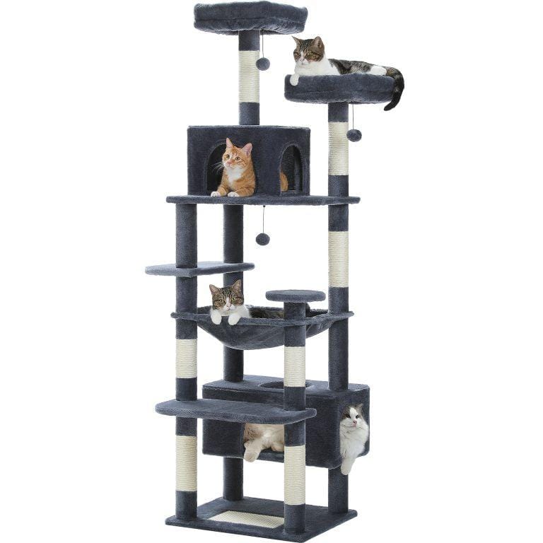 Árbol grande para gatos con postes rascadores, torre para gatos de interior, condominio para gatitos, juguetes para gatos(M-XL) | Miravia