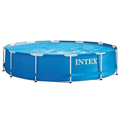 57% DESCUENTO Intex estructura metálica para piscina tubular redonda (ø) 3.66 x (h) 0.76m, Color Azul