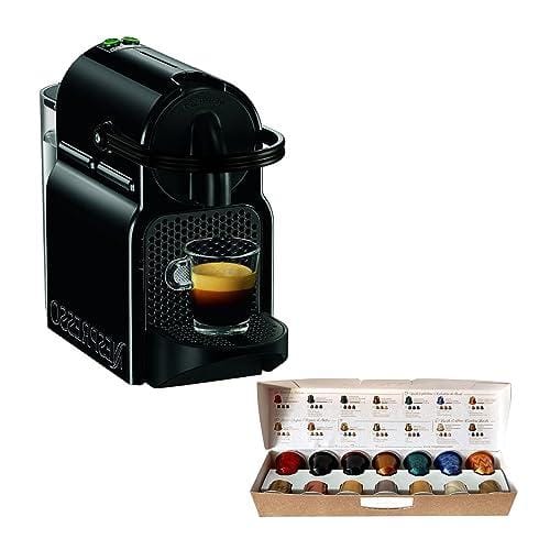 Nespresso De’Longhi Inissia EN80.B Cafetera monodosis de cápsulas Nespresso, 19 bares, apagado automático, color negro, Incluye pack de bienvenida con 7 cápsulas