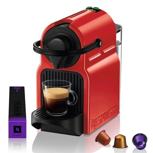 DESCUENTAZO 52% DESCUENTO Krups Nespresso Inissia XN1005 Cafetera monodosis de cápsulas Nespresso, 19 bares, apagado automático, capacidad de 0,7L, diseño compacto, modo eco, color rojo, incluye kit de bienvenida