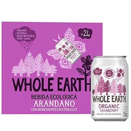 OFERTÓN SUPREMO 65% DESCUENTO Whole Earth Pack de 24 Bebidas Refrescantes Ecológicas de Arándanos de 330 ml Sin Azúcar Añadido y Sin Gluten Apta para Veganos Elaborada con Ingredientes Naturales